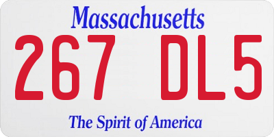 MA license plate 267DL5