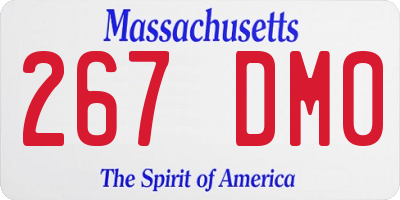MA license plate 267DM0