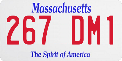 MA license plate 267DM1