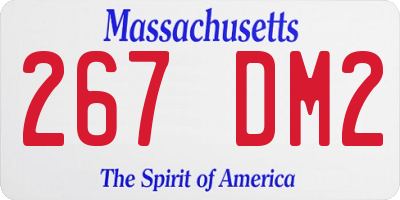 MA license plate 267DM2