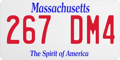 MA license plate 267DM4