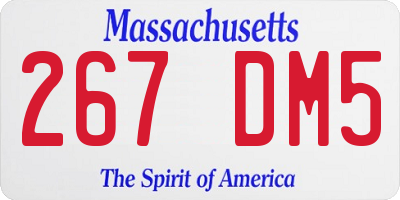 MA license plate 267DM5