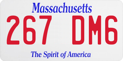MA license plate 267DM6