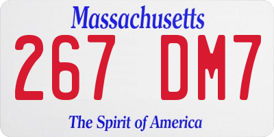 MA license plate 267DM7