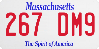 MA license plate 267DM9