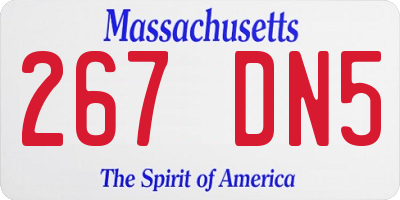 MA license plate 267DN5