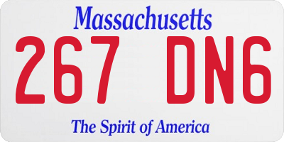 MA license plate 267DN6