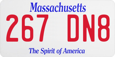 MA license plate 267DN8