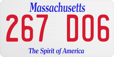 MA license plate 267DO6