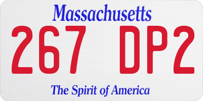 MA license plate 267DP2