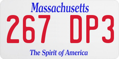 MA license plate 267DP3
