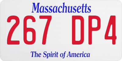 MA license plate 267DP4