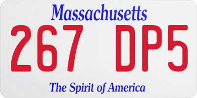 MA license plate 267DP5