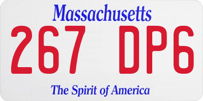MA license plate 267DP6
