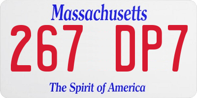 MA license plate 267DP7