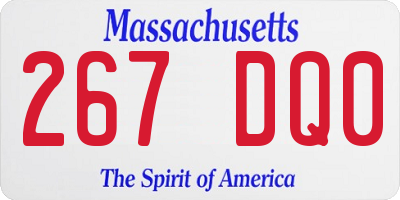 MA license plate 267DQ0