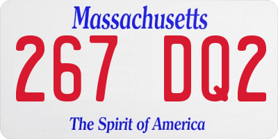 MA license plate 267DQ2