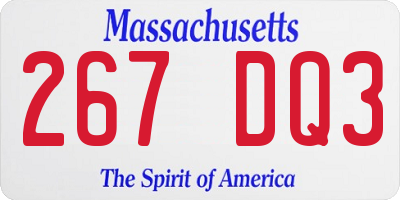 MA license plate 267DQ3