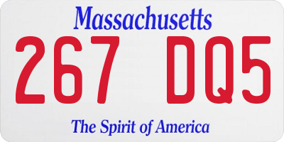 MA license plate 267DQ5