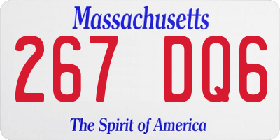 MA license plate 267DQ6