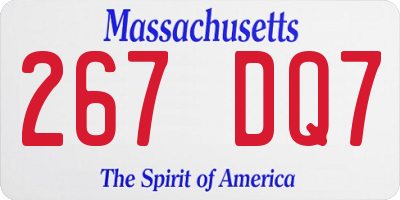 MA license plate 267DQ7