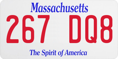 MA license plate 267DQ8