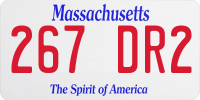 MA license plate 267DR2
