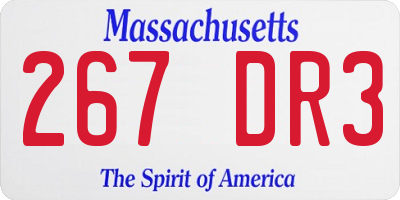 MA license plate 267DR3