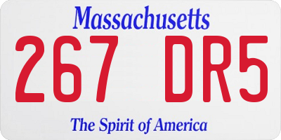 MA license plate 267DR5