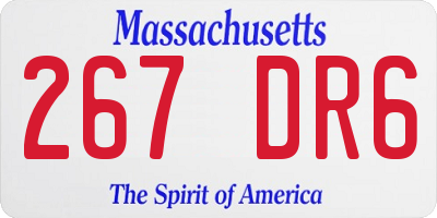 MA license plate 267DR6