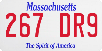 MA license plate 267DR9
