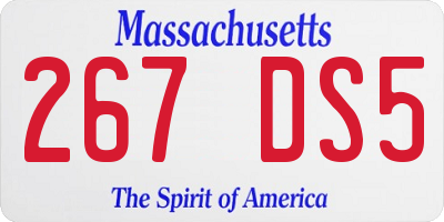MA license plate 267DS5