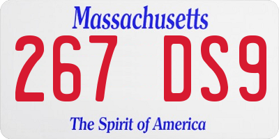 MA license plate 267DS9