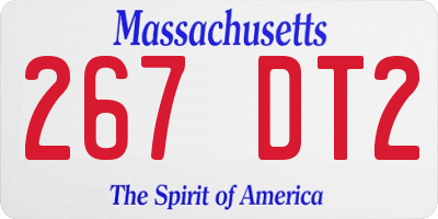 MA license plate 267DT2