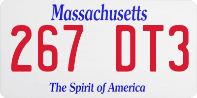 MA license plate 267DT3