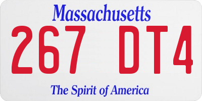 MA license plate 267DT4