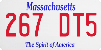 MA license plate 267DT5