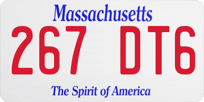 MA license plate 267DT6