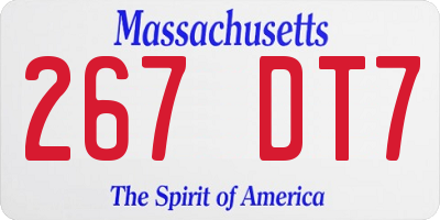 MA license plate 267DT7