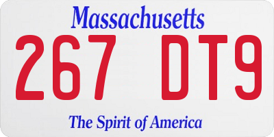 MA license plate 267DT9