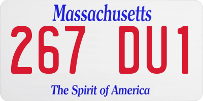 MA license plate 267DU1