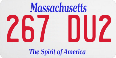 MA license plate 267DU2