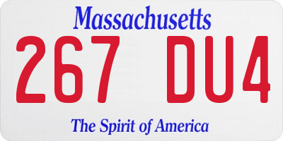 MA license plate 267DU4