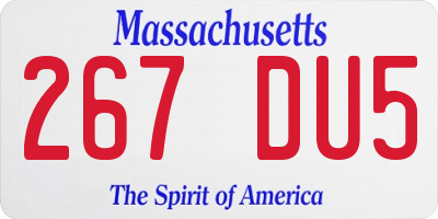 MA license plate 267DU5