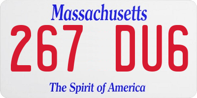 MA license plate 267DU6