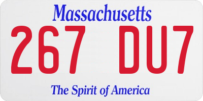 MA license plate 267DU7