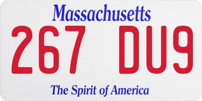 MA license plate 267DU9