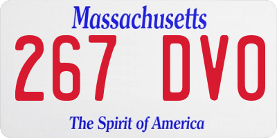 MA license plate 267DV0