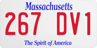 MA license plate 267DV1