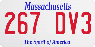 MA license plate 267DV3